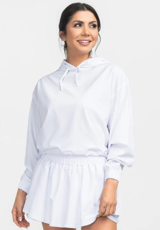 Southern Shirt Company Hybrid Cropped Hoodie Bright White