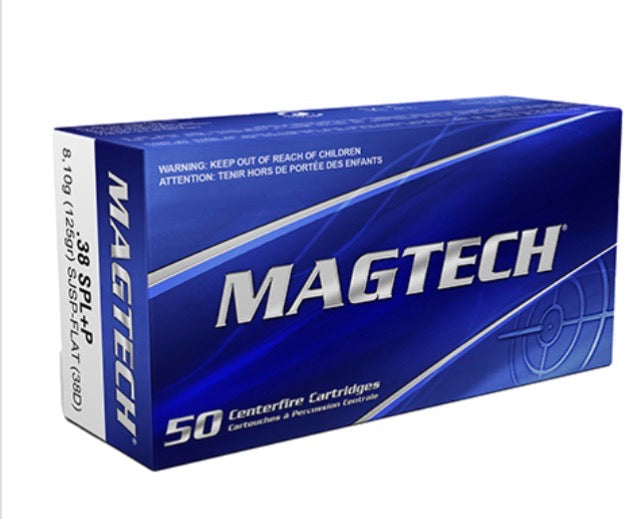 Magtech 38D Range/Training 38Special+P 125gr Semi Jacketed Soft Point Flat 50 Per Box