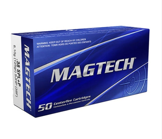 Magtech 38F Range/Training 38Special+P 125gr Semi Jacketed Hollow Point 50 Per Box
