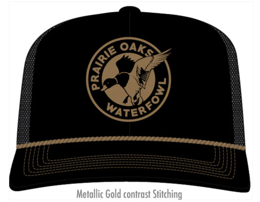 Prairie Oak Waterfowl Black Unstructured Cap