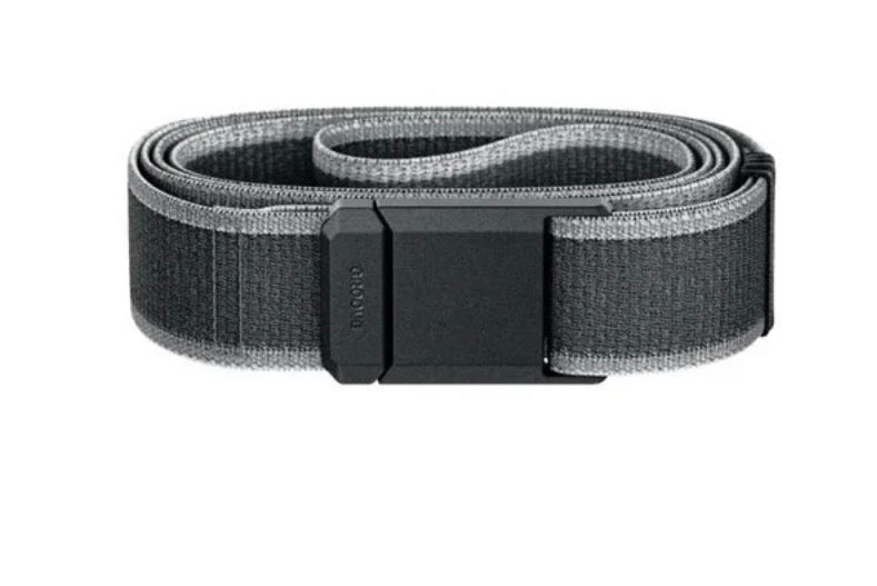 Groove Life Flex Adjustable Belt Deep Stone Gray and Gray Stripe with Black Buckle OSFM