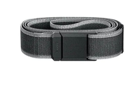 Groove Life Flex Adjustable Belt Deep Stone Gray and Gray Stripe with Black Buckle OSFM