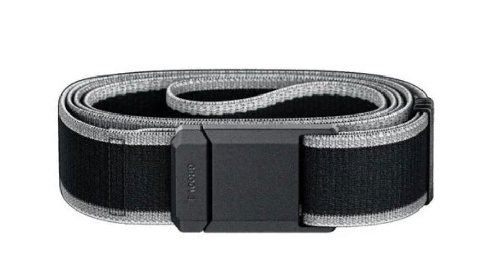 Groove Life Flex Adjustable Belt Black and Gray Stripe with Black Buckle OSFM