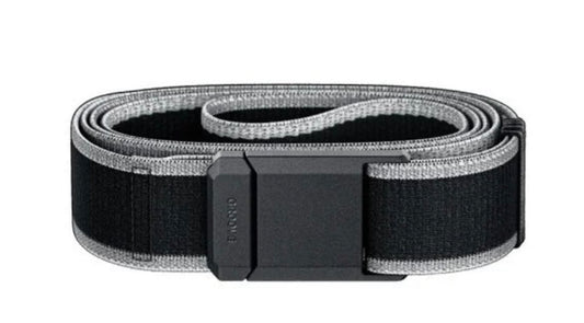 Groove Life Flex Adjustable Belt Black and Gray Stripe with Black Buckle OSFM
