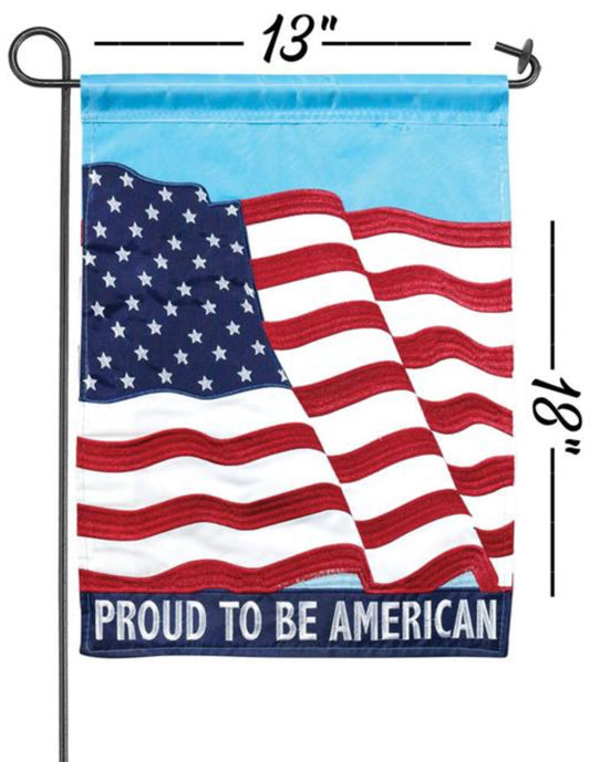 Magnolia Garden Flag Proud To Be American 13x18