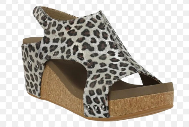 Corky's Carley silver Leopard Wedge