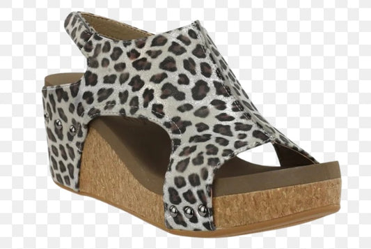 Corky's Carley silver Leopard Wedge