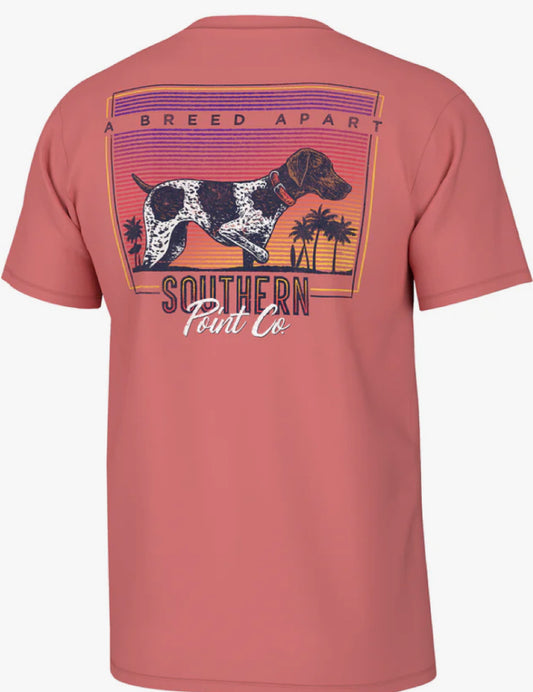 Southern Point Co. Retro Sunset Short Sleeve Tee Cranberry