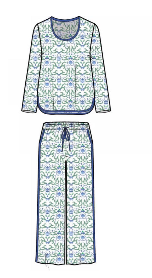 Mary Square Garland Tapestry Melody Pant Set
