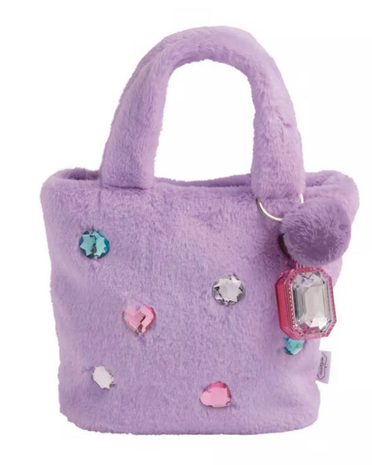 Mudpie Light Purple Glitzy Purses With Lip Gloss Keychain