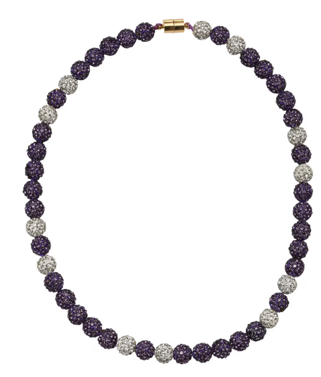 Jane Marie Kids Purple White Bling Disco Ball Beaded Necklace