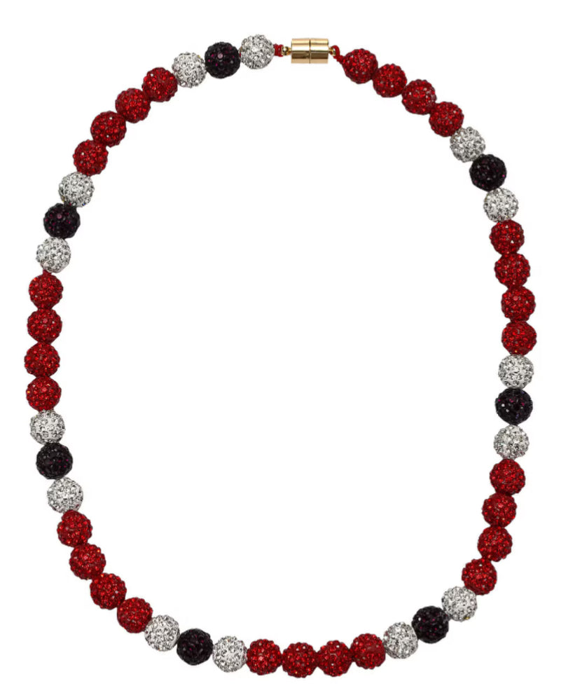 Jane Marie Kids Red Black White Bling Disco Ball Beaded Necklace