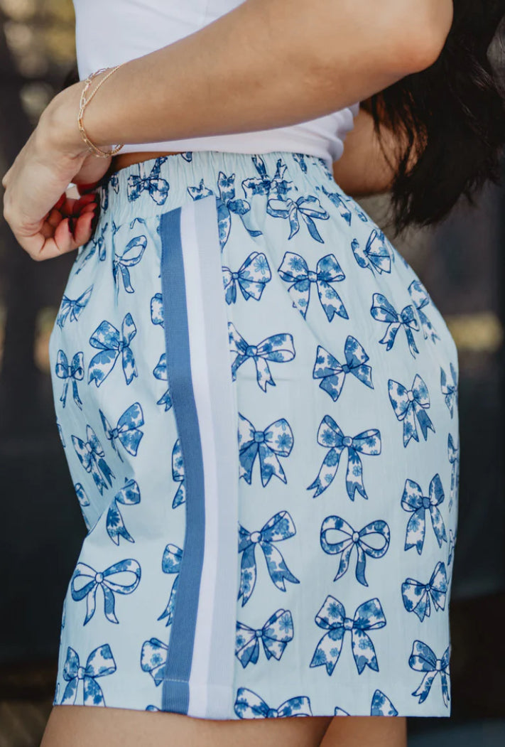 Katydid Collection Blue Chinoiserie Coquette Bows Boxer Shorts
