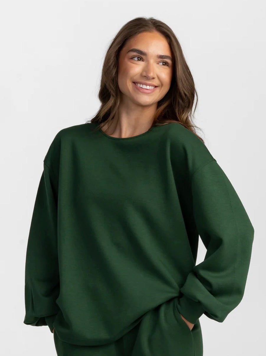 Southern Shirt Co Astro Knit Top LS Evergreen