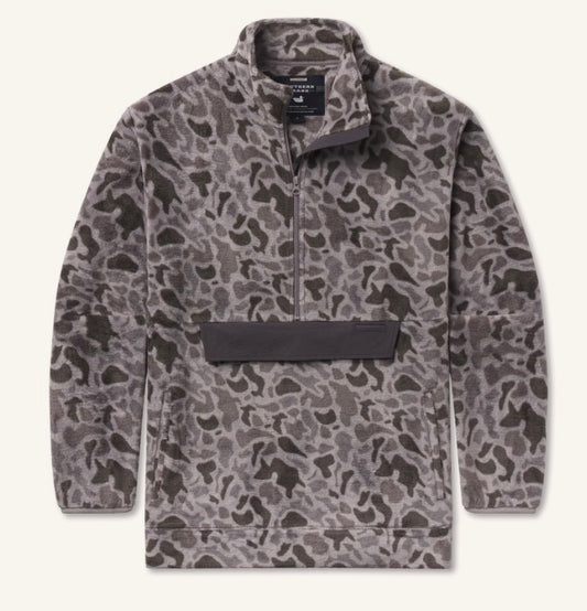 Southern Marsh Wadsworth Fleece Pullover - Retro Camo - Light Gray