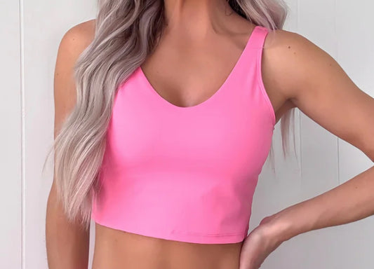 Kimberly Aligned Performance Cropped Tank Top Pink