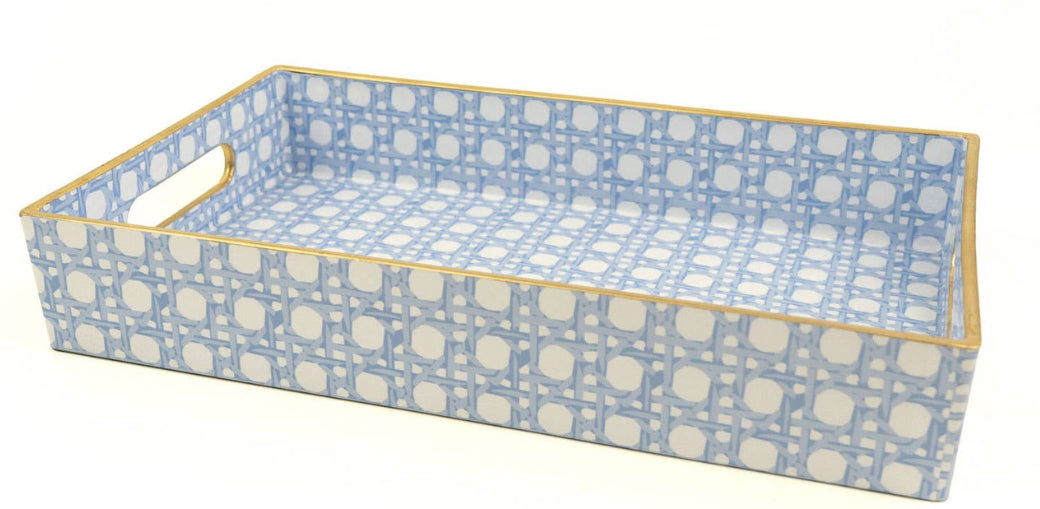 8 Oak Lane Vanity Tray Blue Cane
