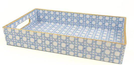 8 Oak Lane Vanity Tray Blue Cane