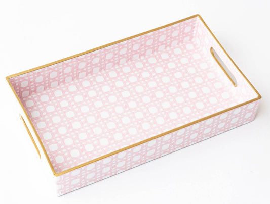 8 Oak Lane Vanity Tray Pink Cane