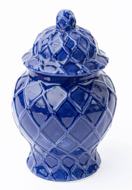 8 Oak Lane Navy Small Textured Ginger Jar
