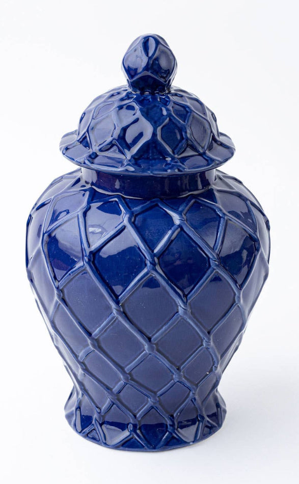 8 Oak Lane Large Textured Ginger Jar Navy