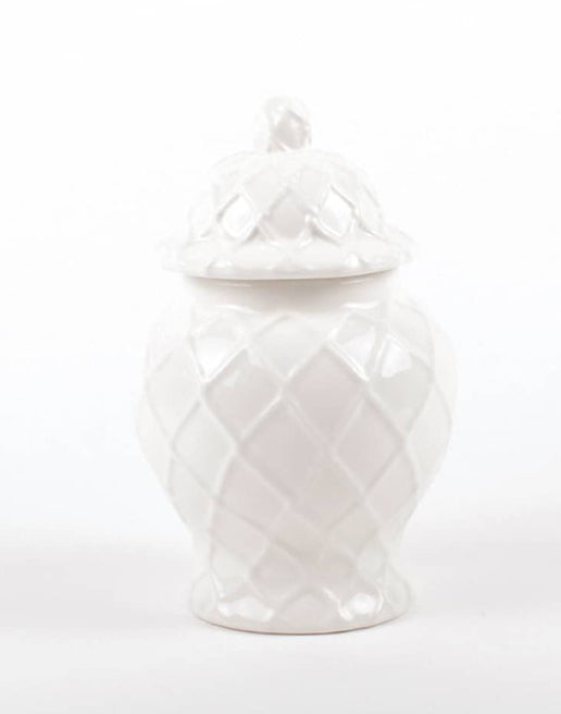 8 Oak Lane Small Textured Ginger Jar White