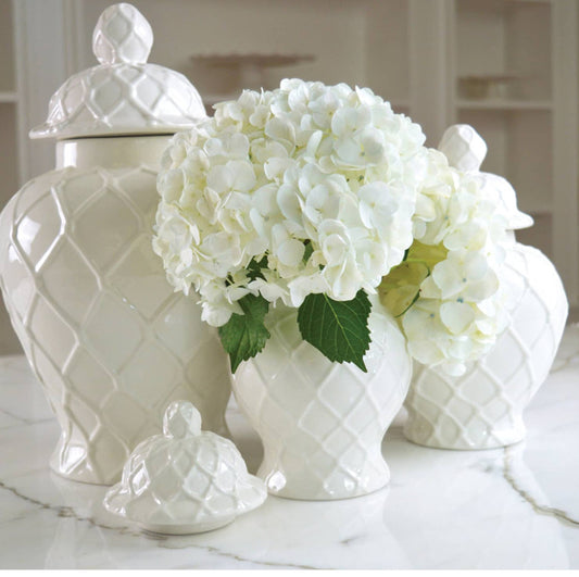 8 Oak Lane XL Textured Ginger Jar White