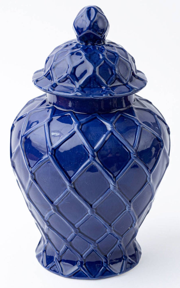 8 Oak Lane XL Textured Ginger Jar Navy