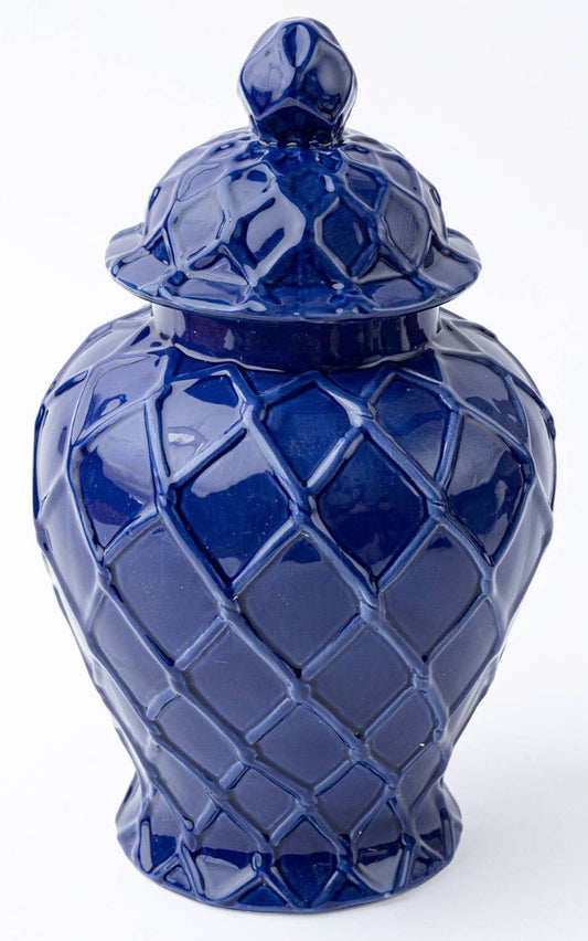 8 Oak Lane XL Textured Ginger Jar Navy