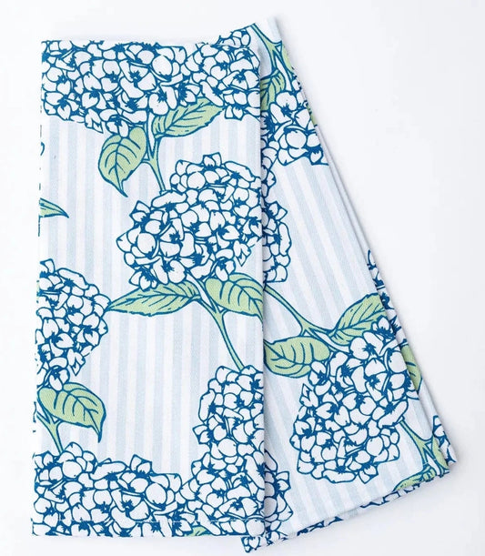 8 Oak Lane 2 pc Kitchen Towel Set Hydrangea Stem