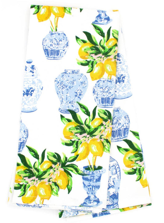 8 Oak Lane 2 Pc Kitchen Towel Set Lemon Ginger