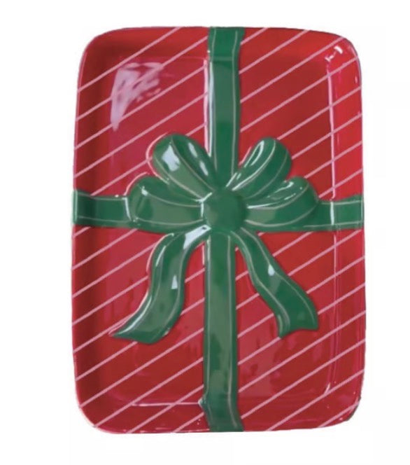 Mary Square Appetizer Plate Wrapped In Cheer Green