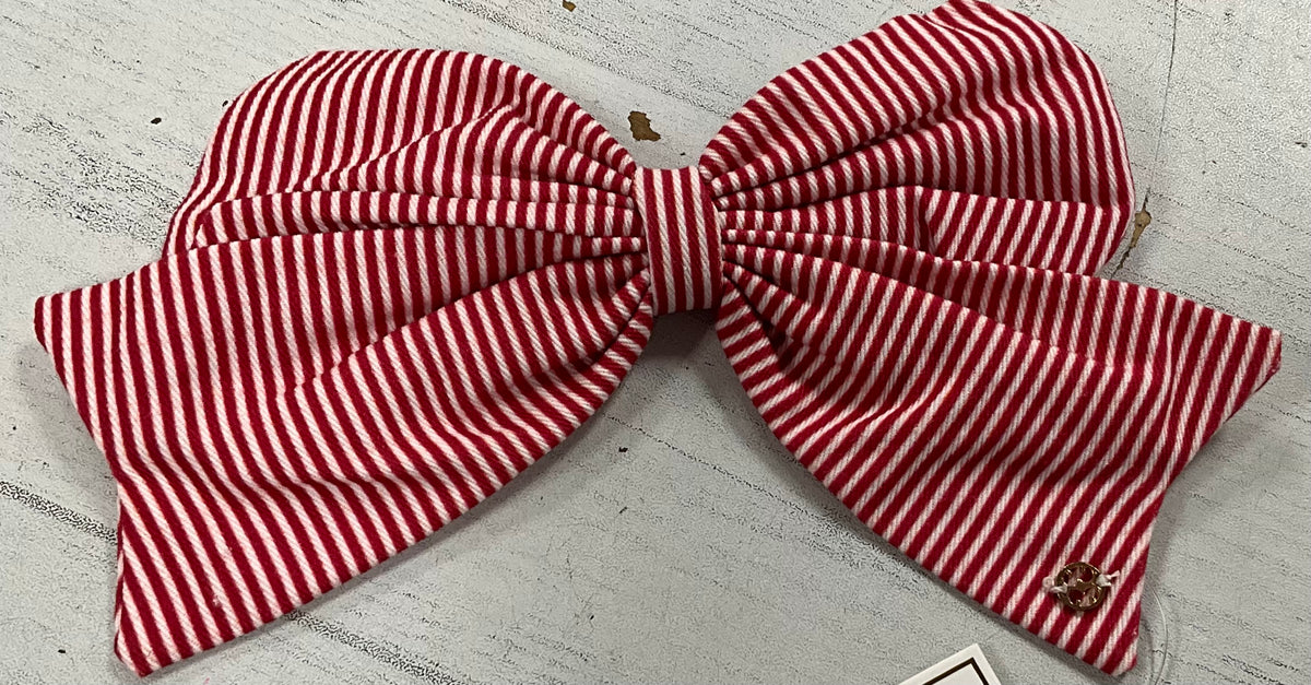 Mary Square Magnetic Bow Red Stripe