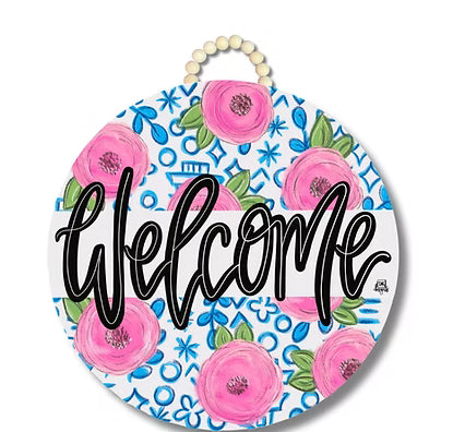 DK Designs Chinoiserie Line 23 Inches hanger “welcome”