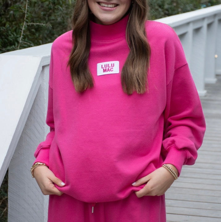 Lulu Mac L/S Terry Cloth Top Hot Pink