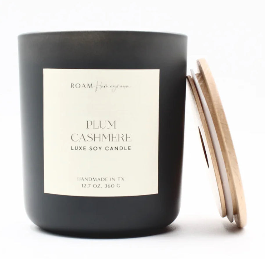 Roam Homegrown Plum Cashmere Luxe Soy Candle, Smoke