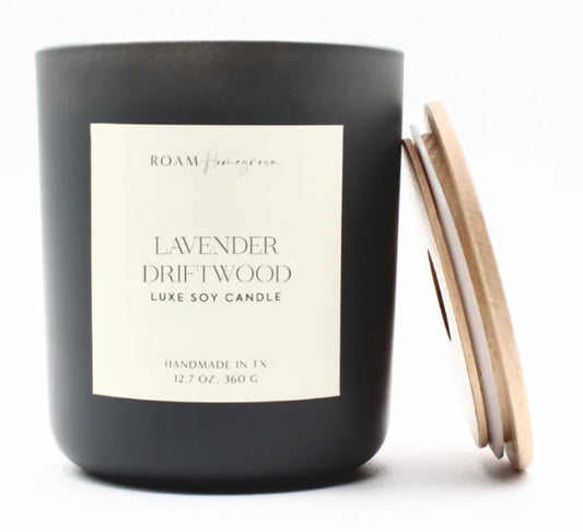 Roam Homegrown Lavender Driftwood Luxe Soy Candle, Smoke