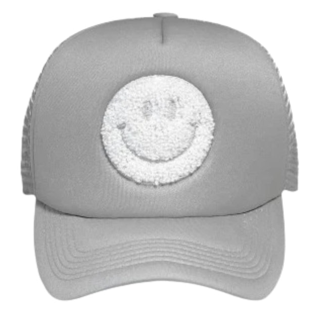 Totalee Gift Smiley Chenille Patch Trucker Hat
