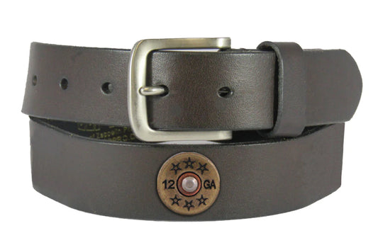 Zep-Pro Concho Leather Belt Brown shotgun Shell