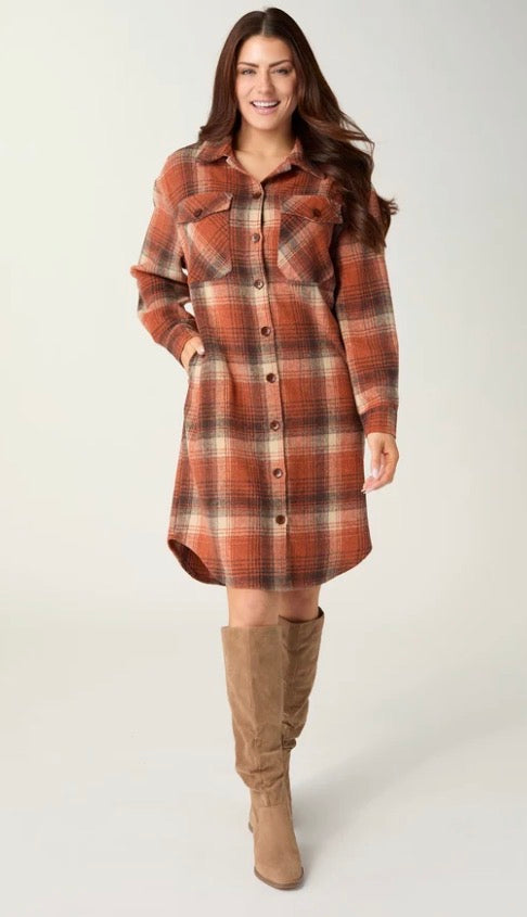 Coco + Carmen  Briella Plaid Button Front Dress