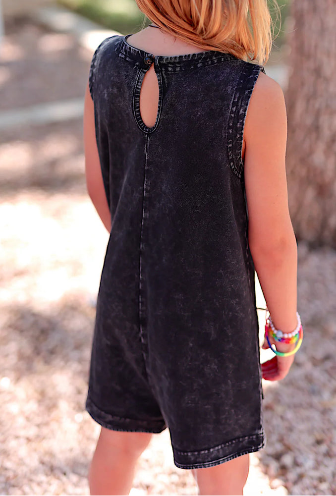 Jadelynn Brooke Mini Tailgate Romper Mineral Wash Midnight