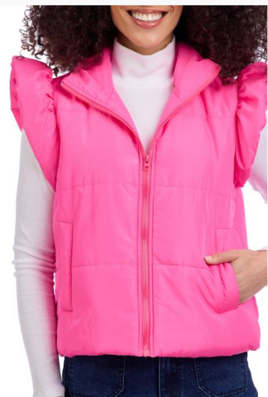 Mudpie Lile Ruffle Quilted Vest