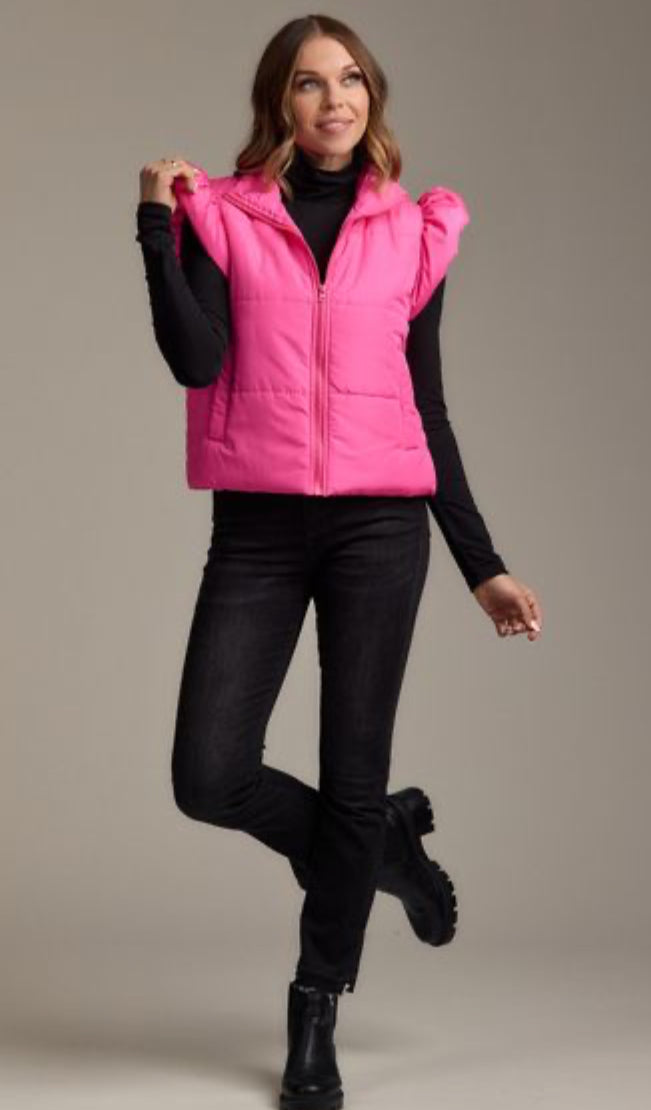 Mudpie Lile Ruffle Quilted Vest