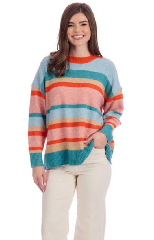 Mudpie Sylas Stripped Sweater Blue