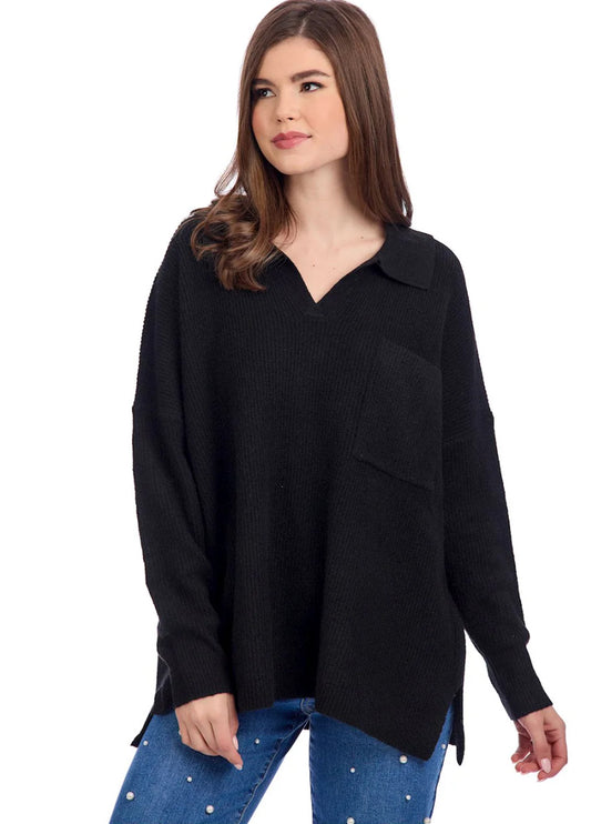 Mudpie Noa Collared Sweater Black