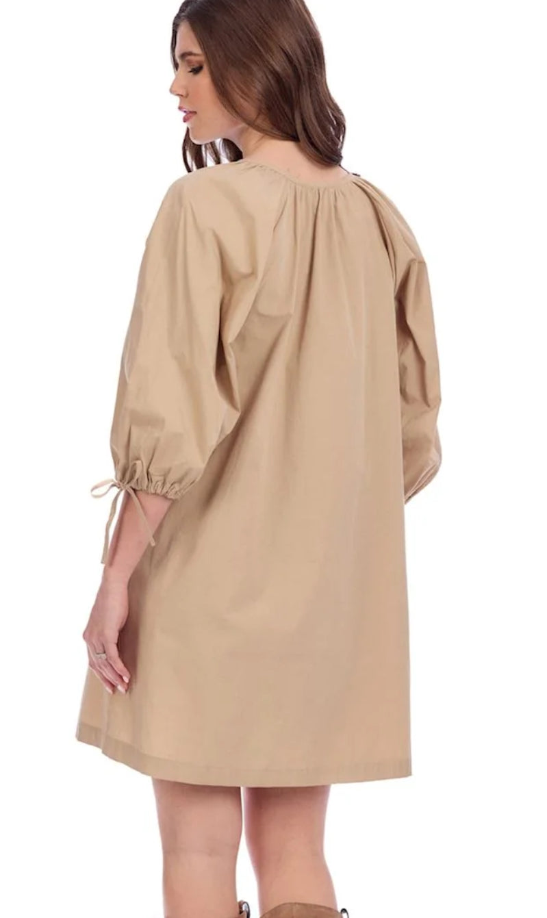 Mudpie Pheebes Button Down Dress Tan