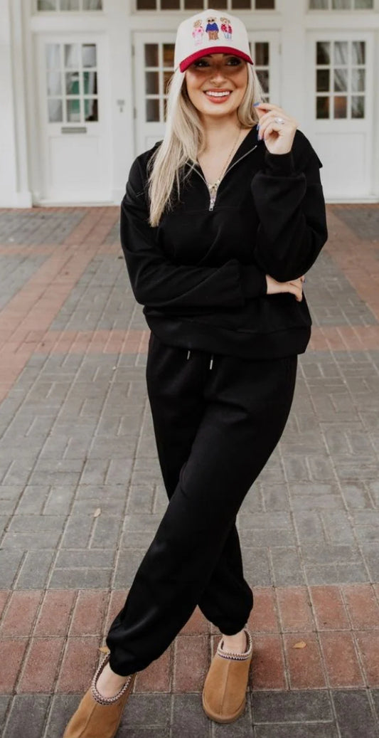 Katydid Black Scuba Pants Set