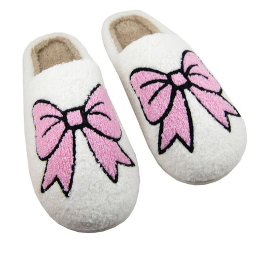 Katydid Light Pink Bow Slippers