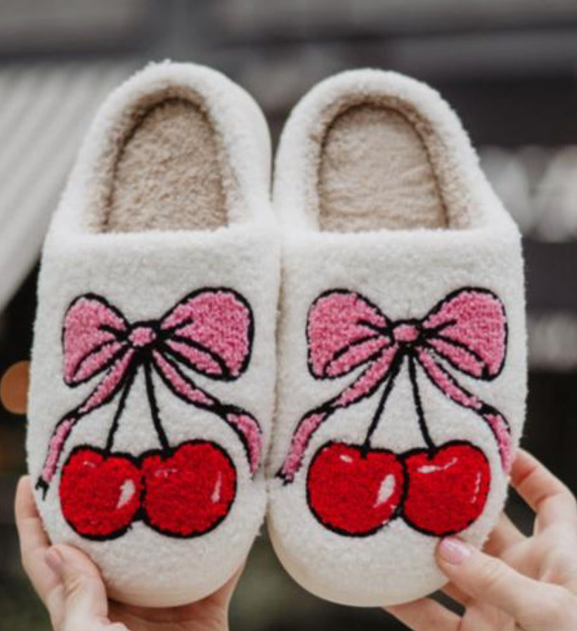 Katydid Cherry Bow Slippers