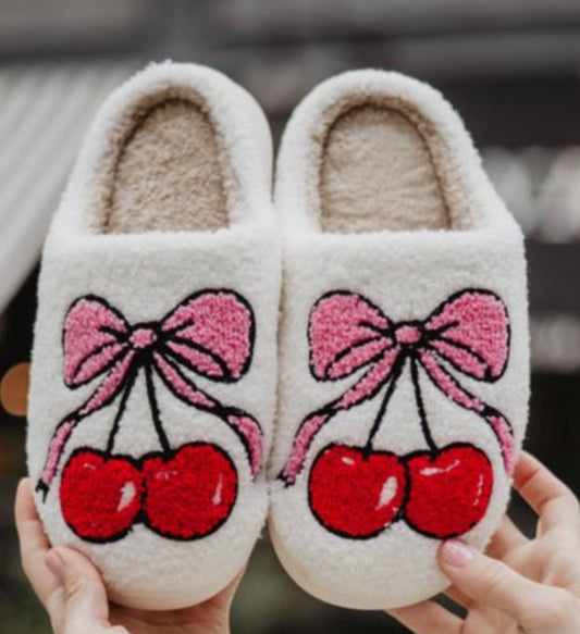 Katydid Cherry Bow Slippers